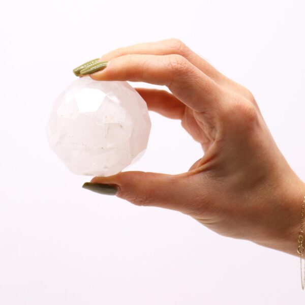 Bola Curativa de Piedras Preciosas y soporte - Cuarzo de roca - Imagen 4