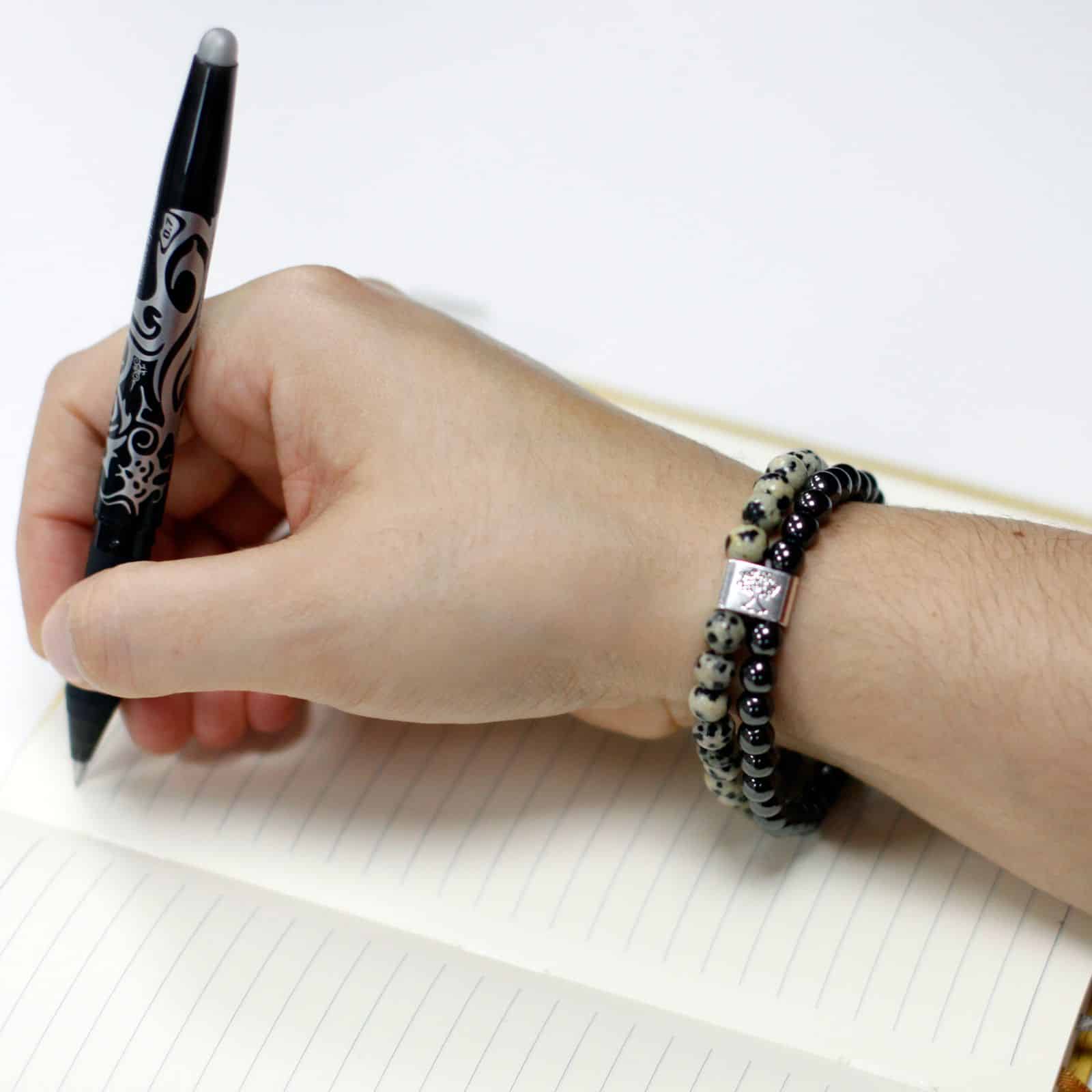 Pulsera de Piedras Preciosas Magnéticas - Jaspe Dálmata - Imagen 5