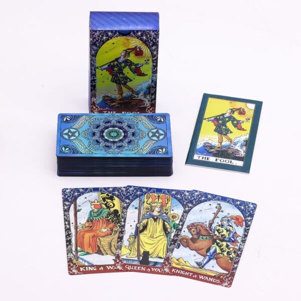 Conjunto de cartas de Tarot con foil azul - Mandala - con folleto - Imagen 2