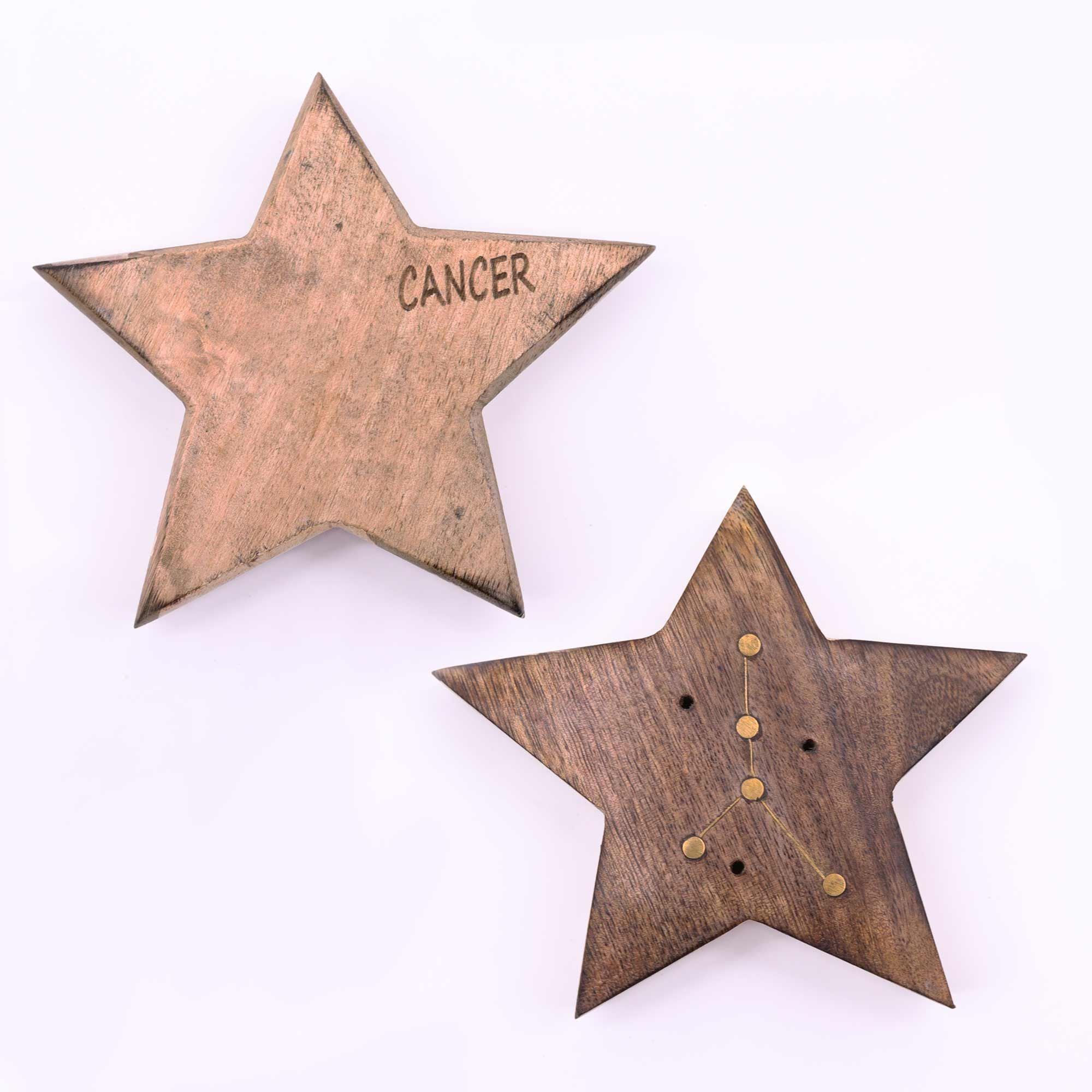 Quemador de incienso con signos del zodíaco de latón grabado - Estrella - Imagen 2