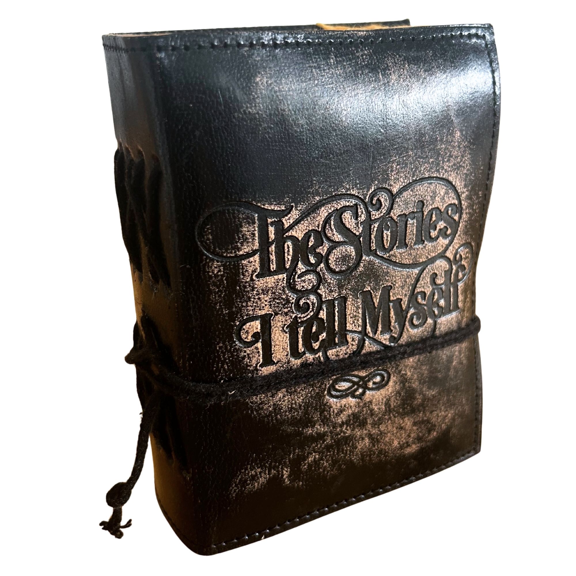 Cuadernos de cuero con borde hecho a mano (5 x 3.5 pulgadas) - Las historias que me cuento a mí mismo - Imagen 2