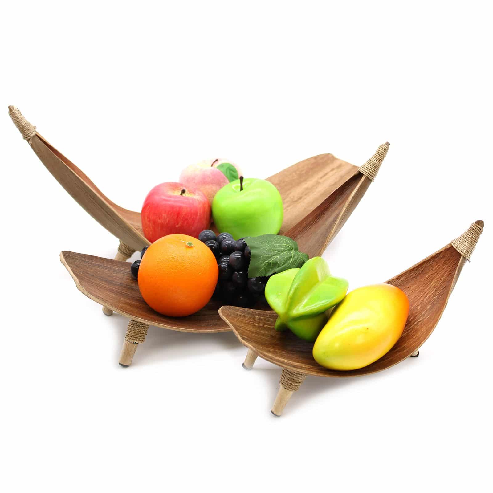 Juego de fruteros de hoja de coco - Natural - Imagen 3