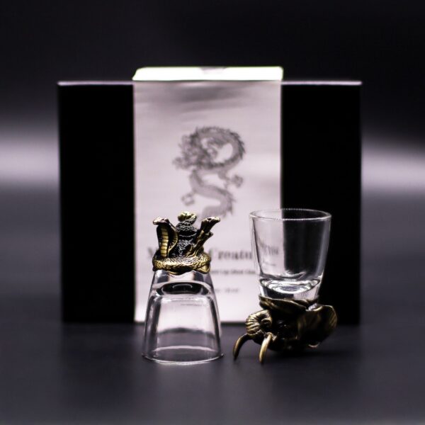 Set de regalo de 6 vasos de chupito (50 ml) - Criaturas Salvajes del Bosque - Bronce antiguo - Imagen 5