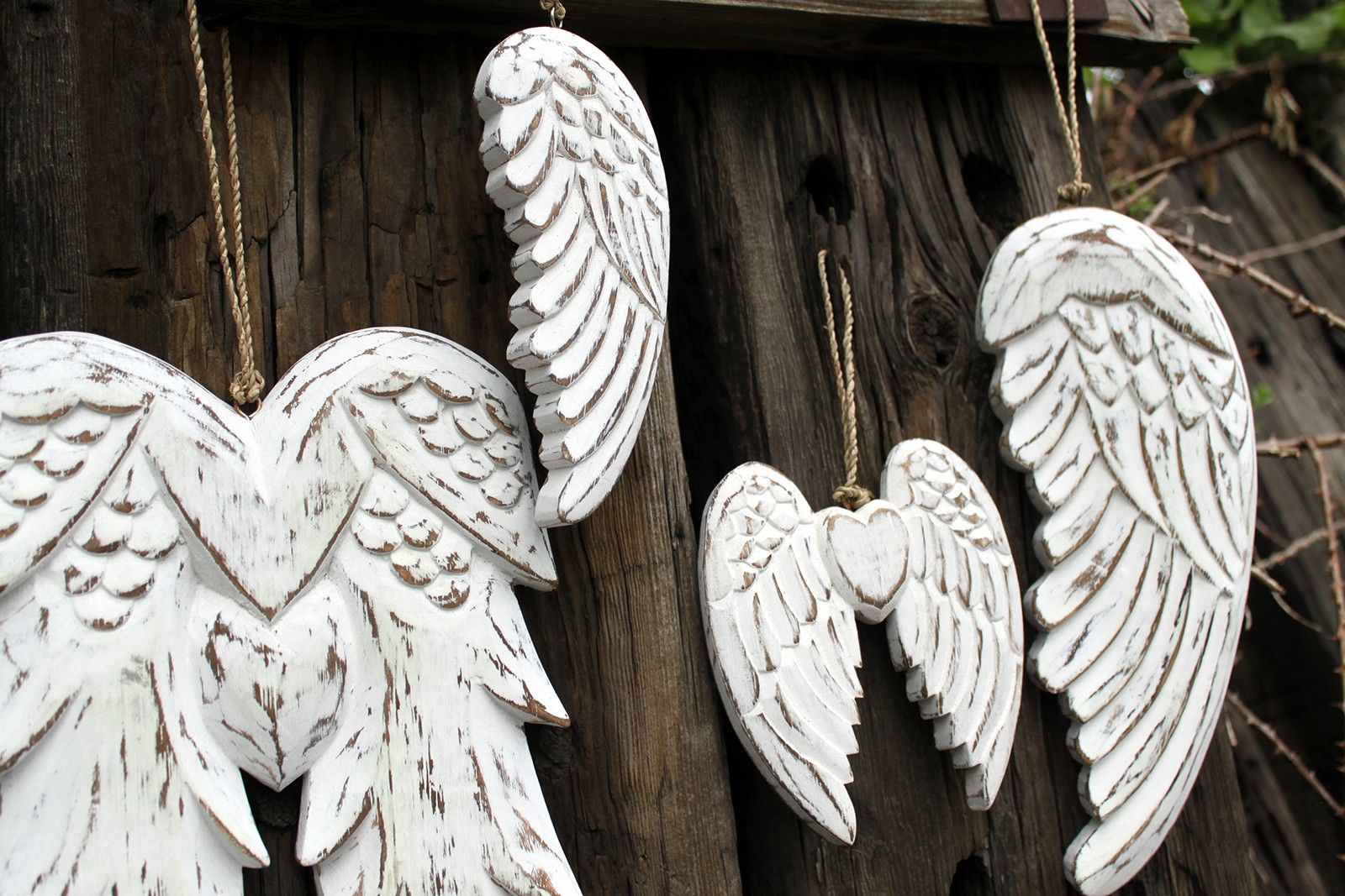 Doble alas de ángel y corazón hecho a mano - 15cm - Imagen 4