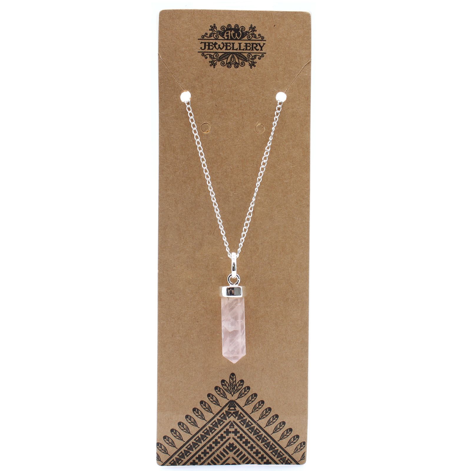 Colgante de Punto Clásico de Piedras Preciosas - Cuarzo Rosa - Imagen 6