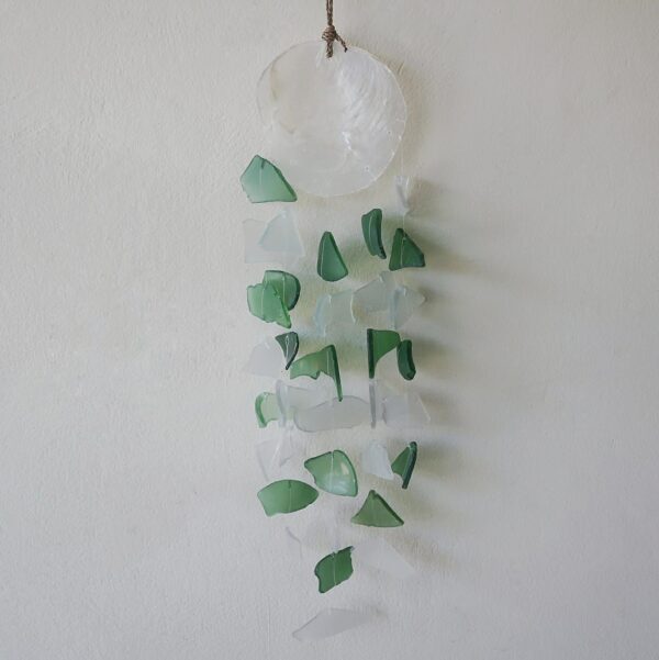 Carillón vidrio reciclado - Verde y Blanco - Imagen 6