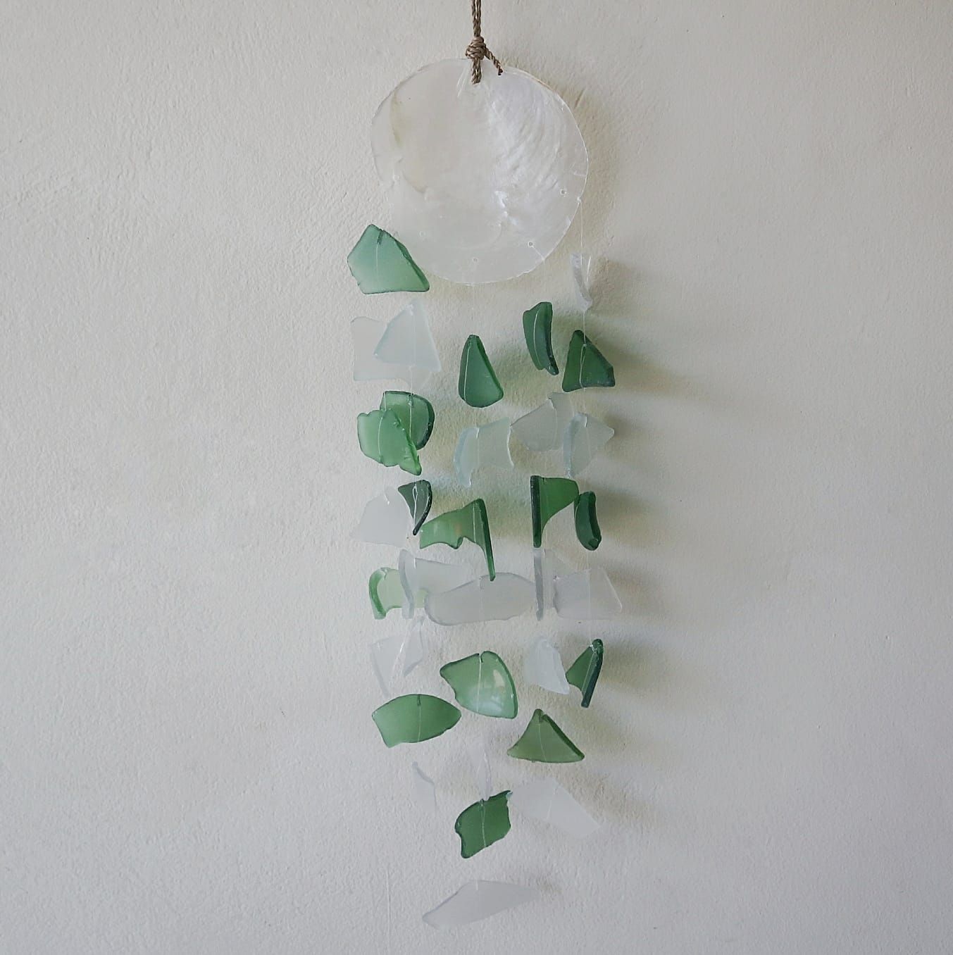 Carillón vidrio reciclado - Verde y Blanco - Imagen 6