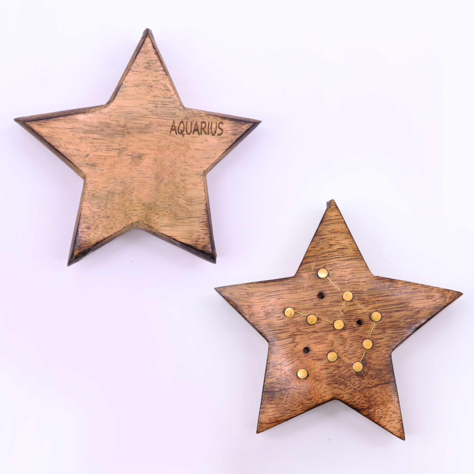 Quemador de incienso con signos del zodíaco de latón grabado - Estrella - Imagen 3