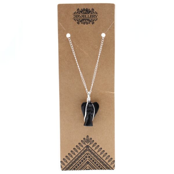 Colgante de Ángel de la Guarda de Piedras Preciosas - Ágata Negra - Imagen 6