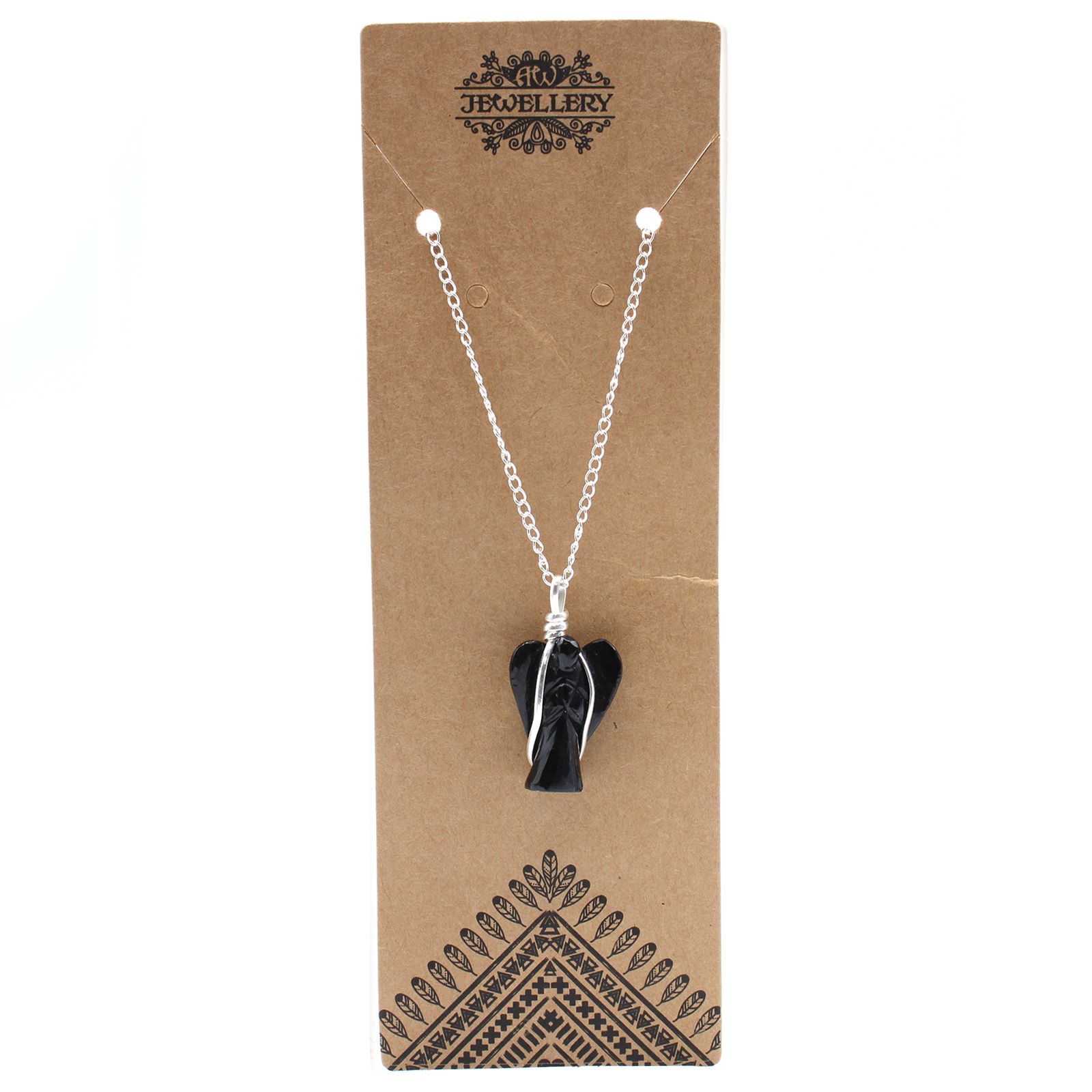 Colgante de Ángel de la Guarda de Piedras Preciosas - Ágata Negra - Imagen 6