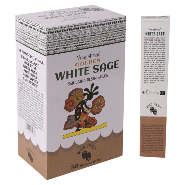 Varillas de resina para difuminar salvia blanca dorada 30g (6 unidades) - Imagen 2