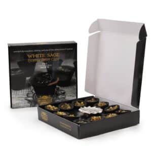 Caja de 12 copas de resina - salvia blanca