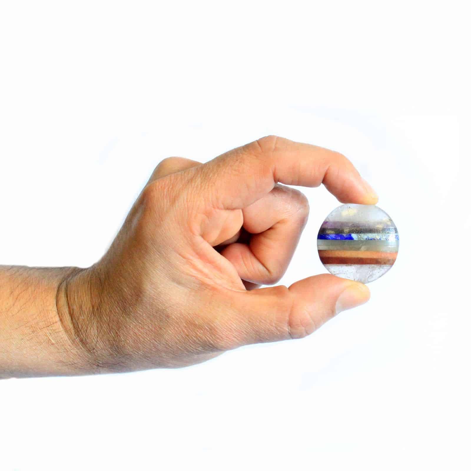 Piedra de Palma de Cristal con Chakras 45 mm - Imagen 2