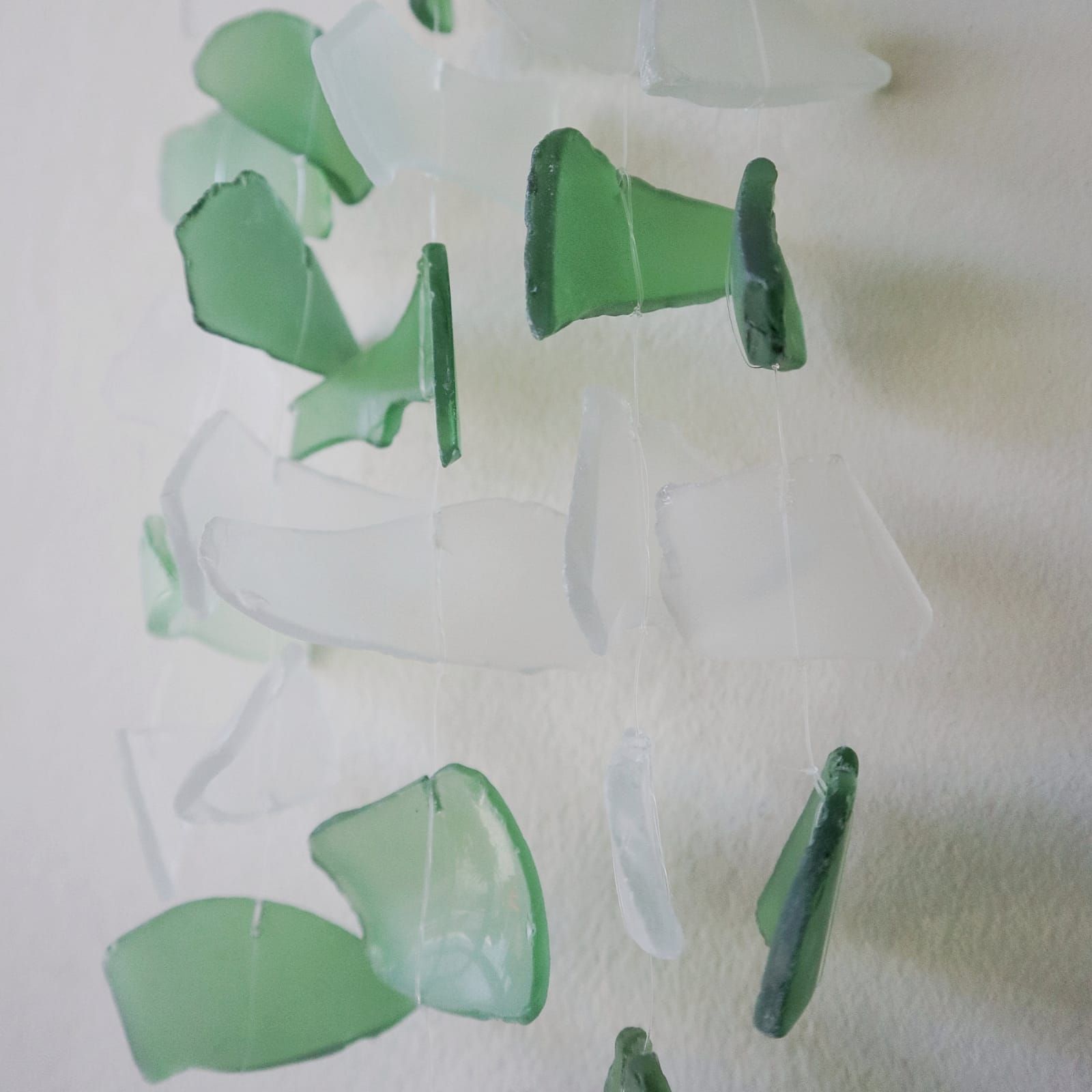 Carillón vidrio reciclado - Verde y Blanco - Imagen 7