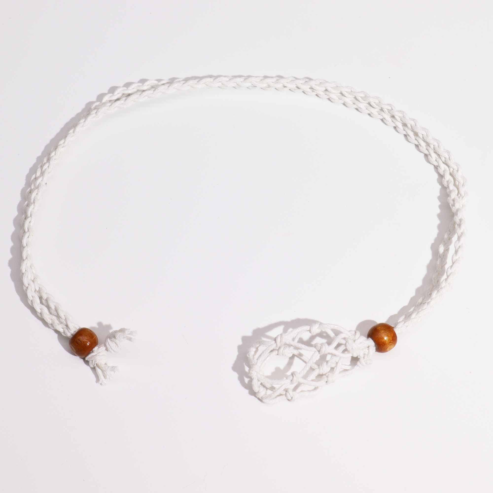 Cordones para Collar de Pieras Preciosas 45 cm - Blanco - Imagen 2