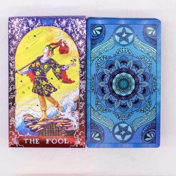 Conjunto de cartas de Tarot con foil azul - Mandala - con folleto - Imagen 4