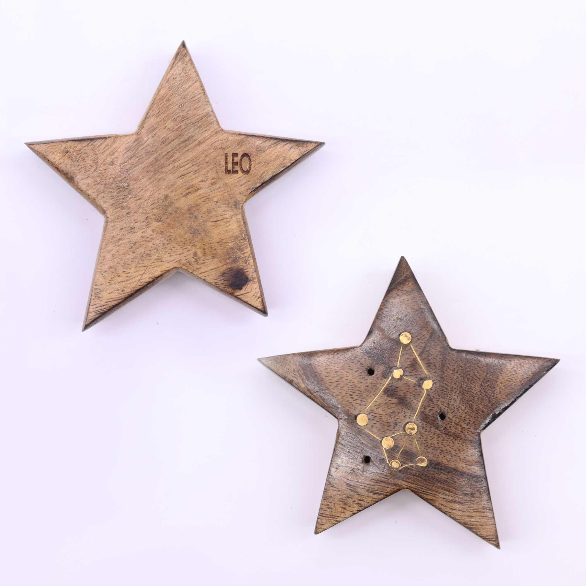 Quemador de incienso con signos del zodíaco de latón grabado - Estrella - Imagen 4