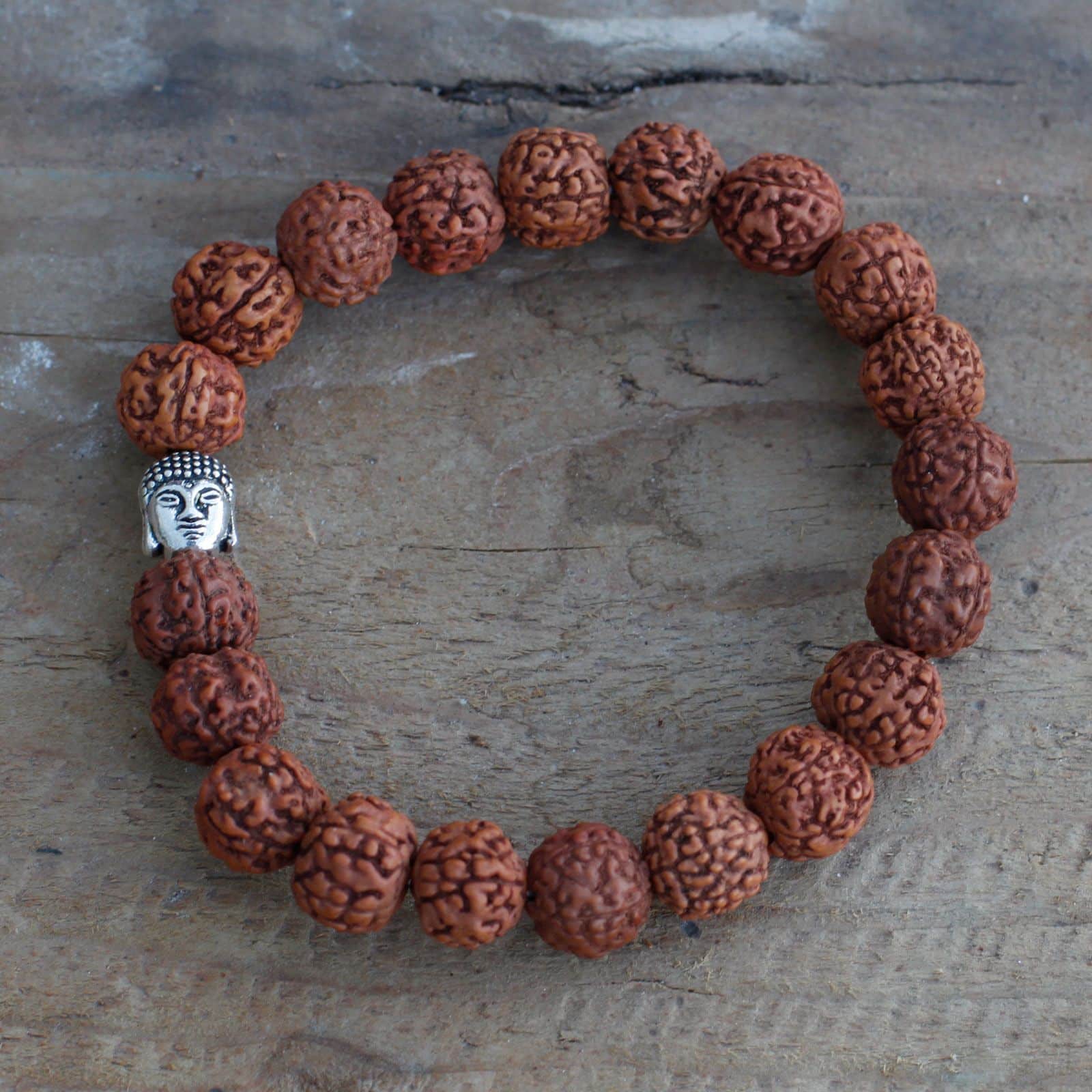 Rudraksha Brazalete de Buda Japa Mala - Natural - Imagen 4