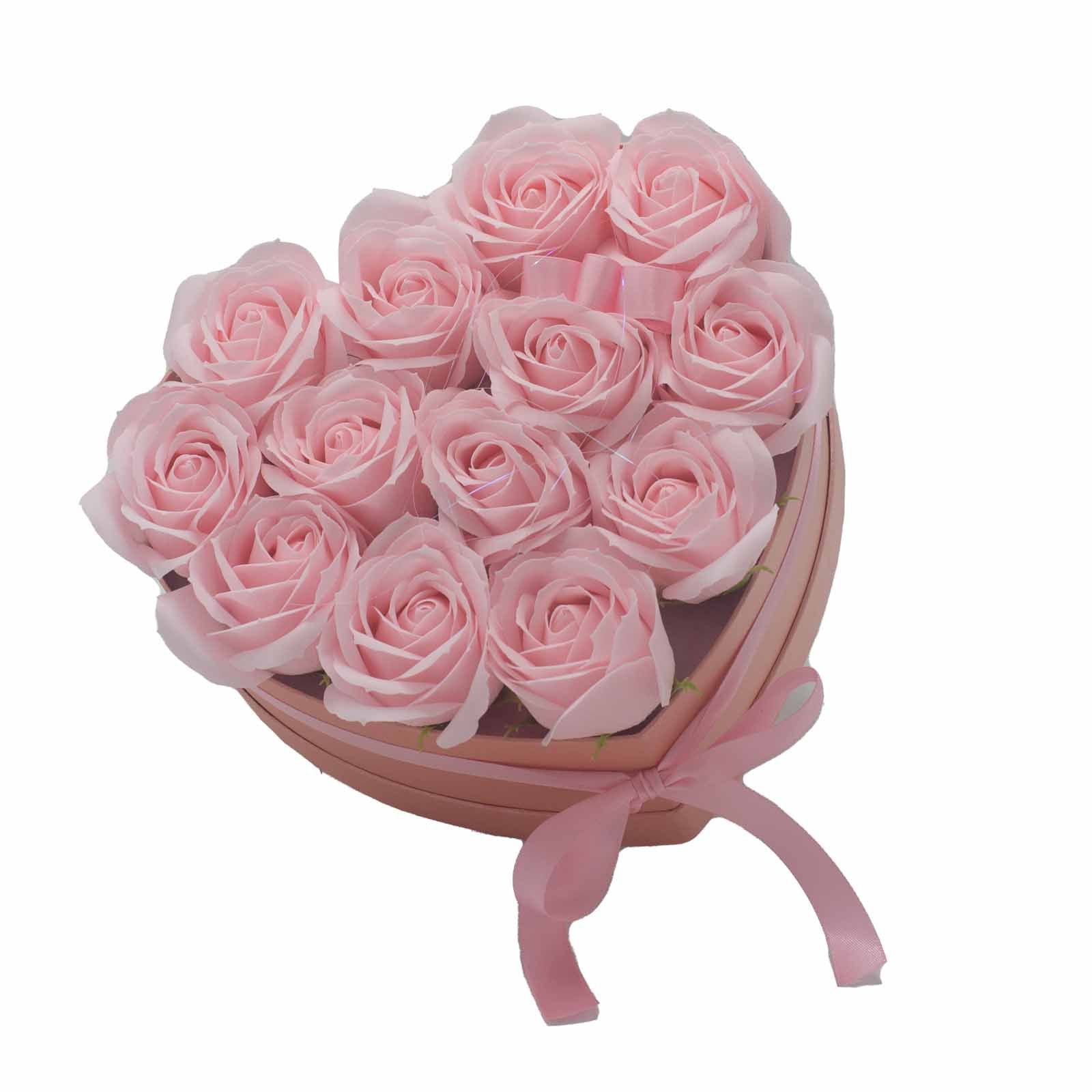 Caja de Regalo - Flor de Jabón  13 Rosas Rosas - corazon - Imagen 7