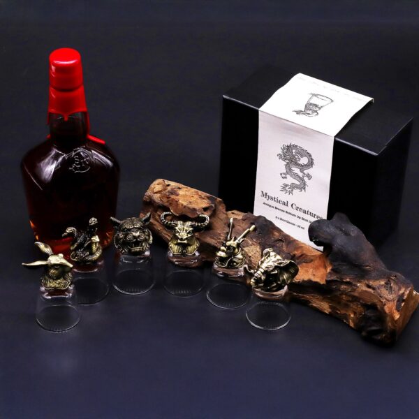 Set de regalo de 6 vasos de chupito (50 ml) - Criaturas Salvajes del Bosque - Bronce antiguo - Imagen 8