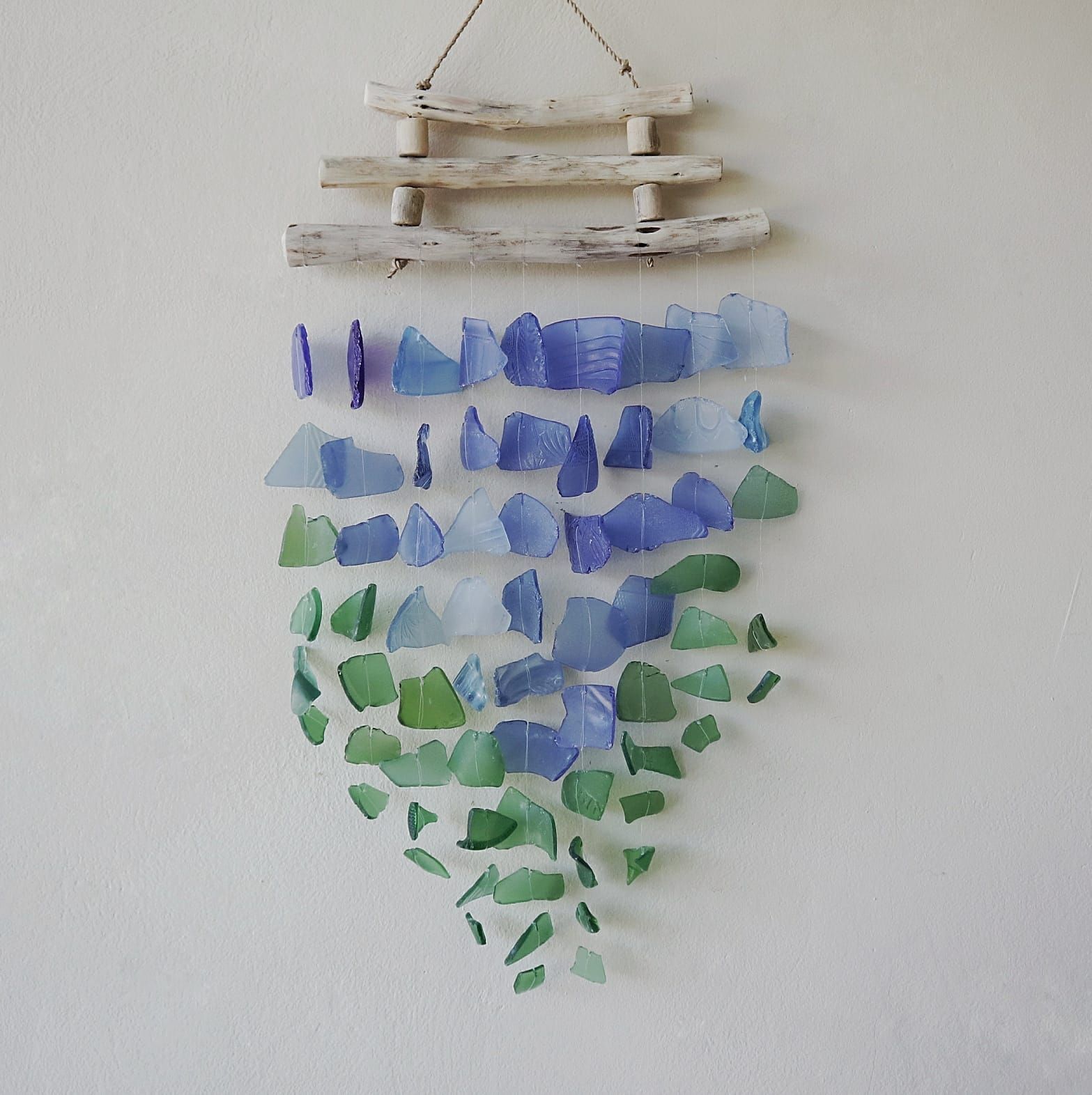 Carillón de vidrio reciclado - Azul y verde - Imagen 2