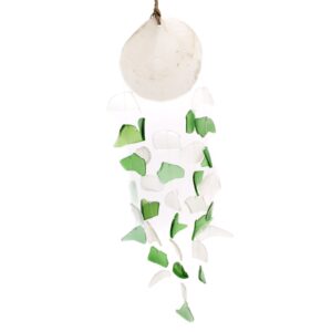 Carillón vidrio reciclado - Verde y Blanco