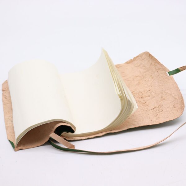 Cuaderno de viaje de cuero en rollo - Verde - Imagen 2
