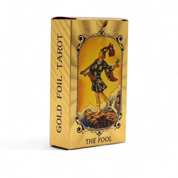 Conjunto de cartas de tarot con foil azul y dorado - Ojo que todo lo ve - con folleto - Imagen 4