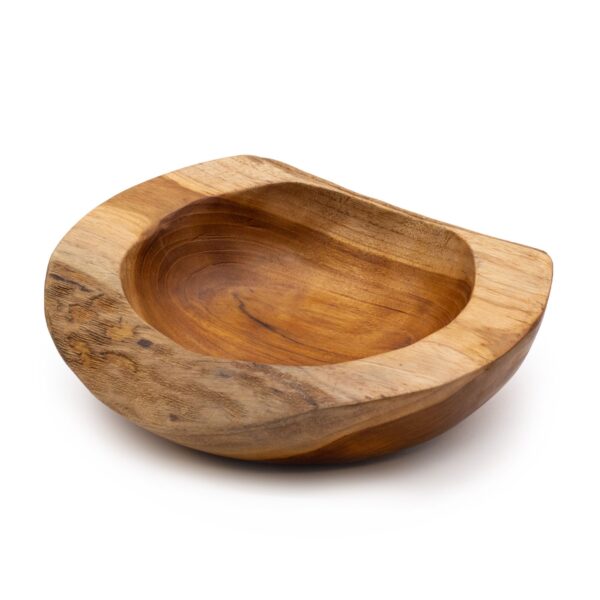 Cuenco grande de madera de teca con forma natural - 25x7cm - Imagen 3