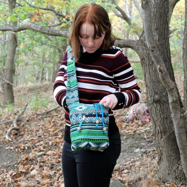Tejido Jacquard - Mochila peq. Teal - Imagen 2