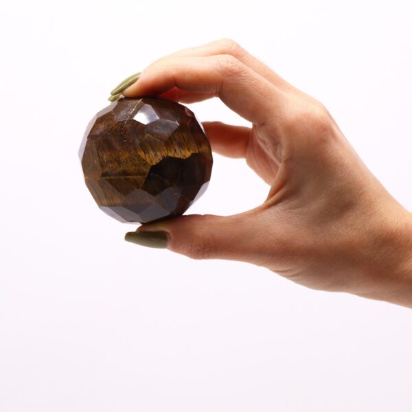 Bola Curativa de Piedras Preciosas y soporte - Ojo de tigre - Imagen 3