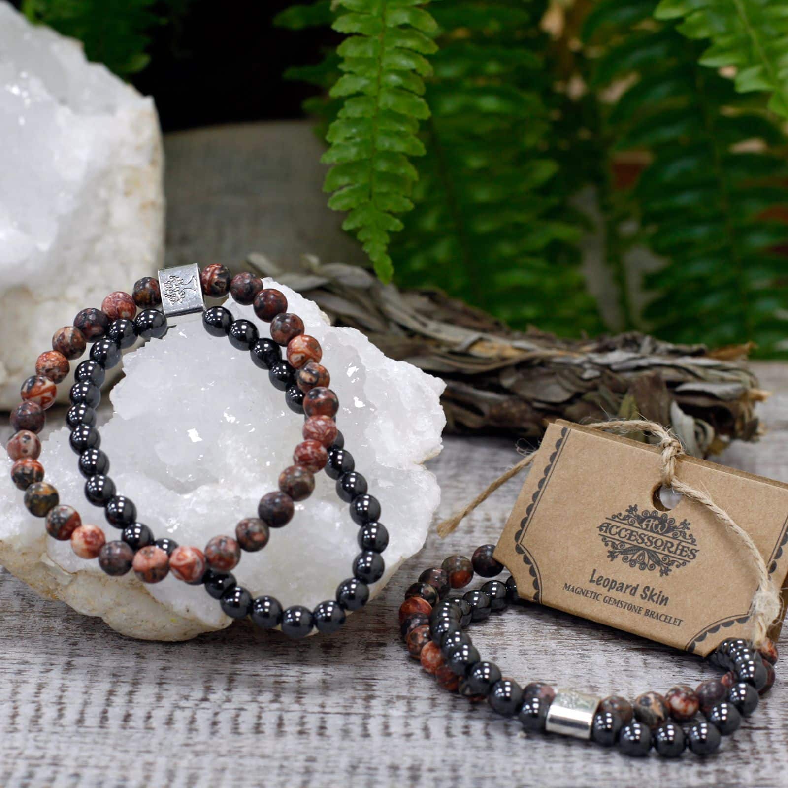 Pulsera de Piedras Preciosas Magnéticas - Piel de Leopardo - Imagen 4