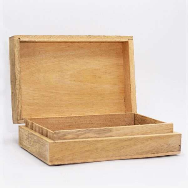 Caja rectangular grande 21.5x14x6.3cm - Hamsa Negro - Imagen 2