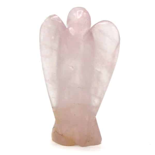 Ángel de piedra preciosa tallada a mano - cuarzo rosa - Imagen 3