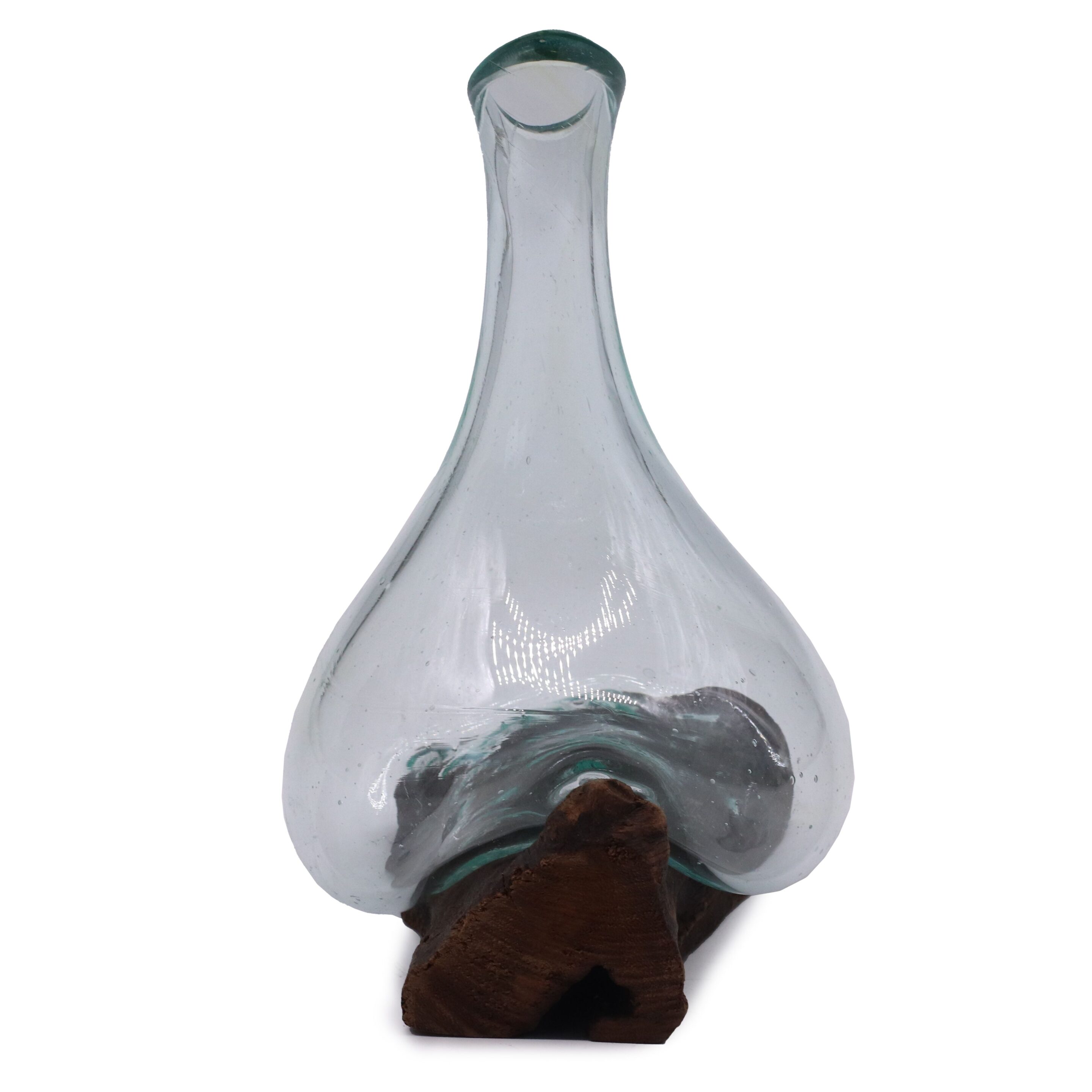 Decantador mini de vidrio fundido sobre madera 20 cm - Imagen 5
