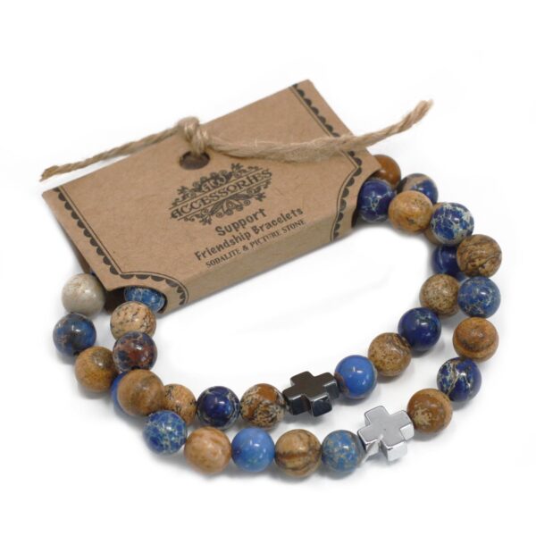 2 Pulseras con Piedras Preciosas - Arco Iris - Imagen 2