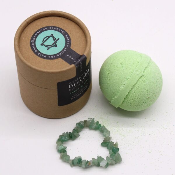 Bomba de baño con pulsera de gemas de aventurina verde - Imagen 3