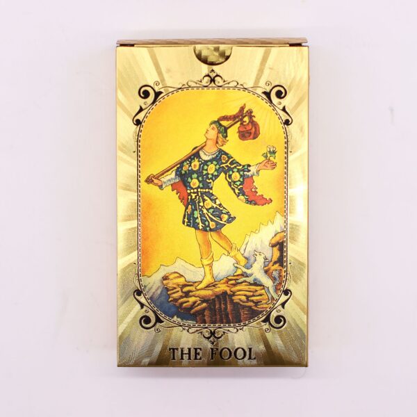 Conjunto de cartas de tarot con foil azul y dorado - Ojo que todo lo ve - con folleto - Imagen 2