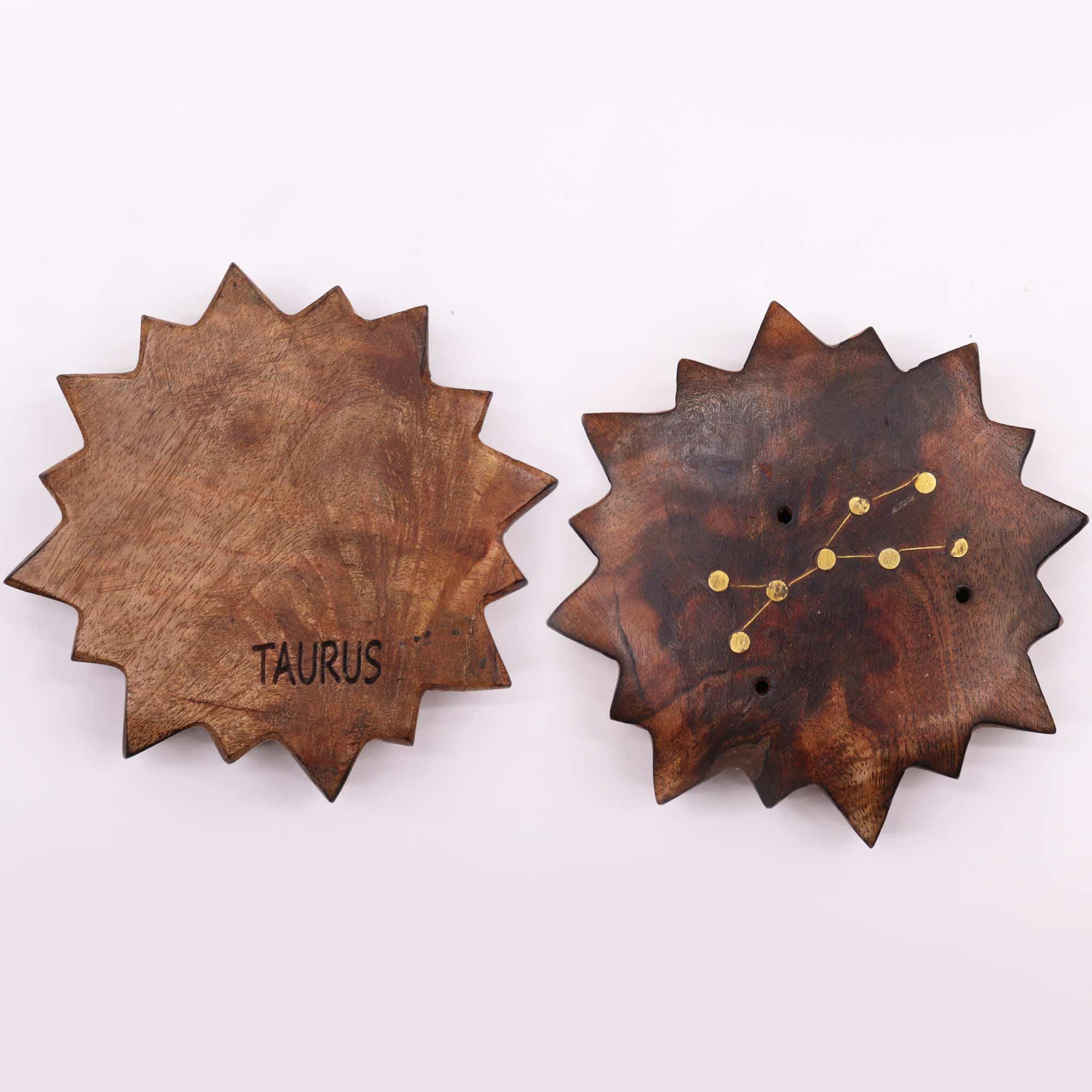 Quemador de incienso con signos del zodíaco de latón grabado - Sol - Imagen 2