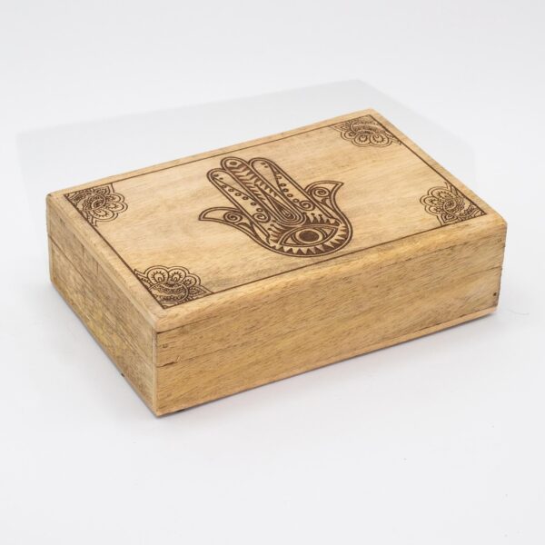 Caja rectangular grande 21.5x14x6.3cm - Hamsa Negro - Imagen 3