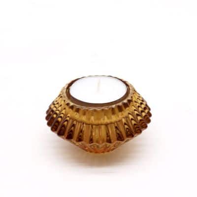 Portavelas reversible con diseño de flor para cena / vela de té - Ámbar - Imagen 4