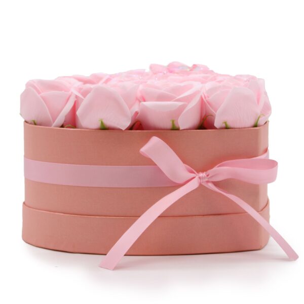 Caja de Regalo - Flor de Jabón  13 Rosas Rosas - corazon - Imagen 5