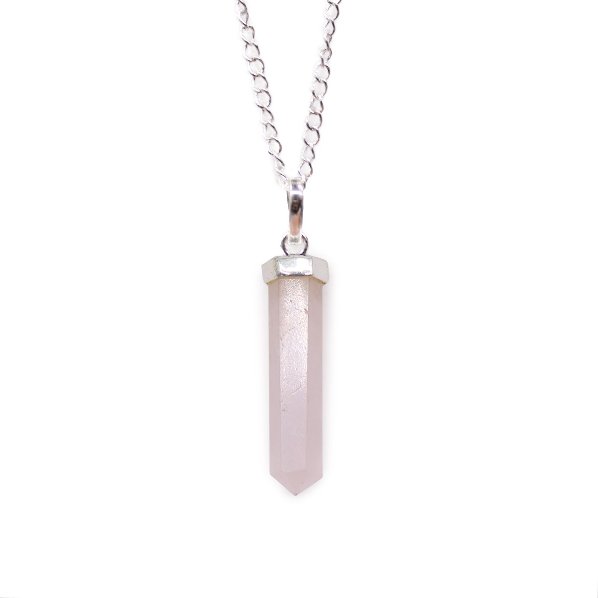 Colgante de Punto Clásico de Piedras Preciosas - Cuarzo Rosa - Imagen 5