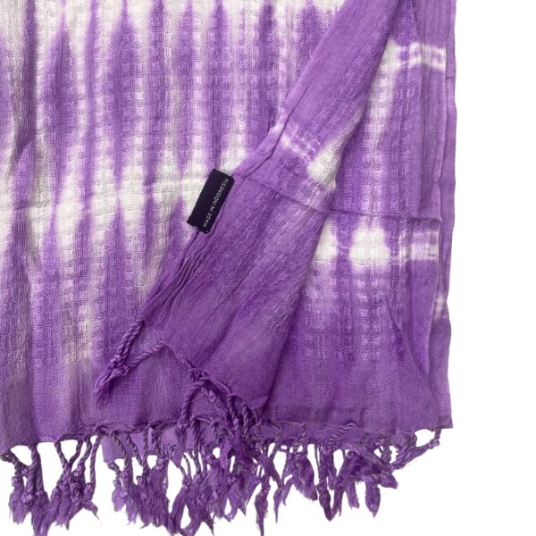 Estola/Bufanda Boho Java Art - Rayas lavanda & Motivo - 62 x 200 cm - Imagen 2