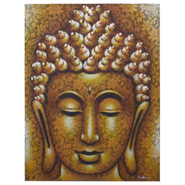 Cuadro de Buda - Detalle de Brocado en Oro - Imagen 4