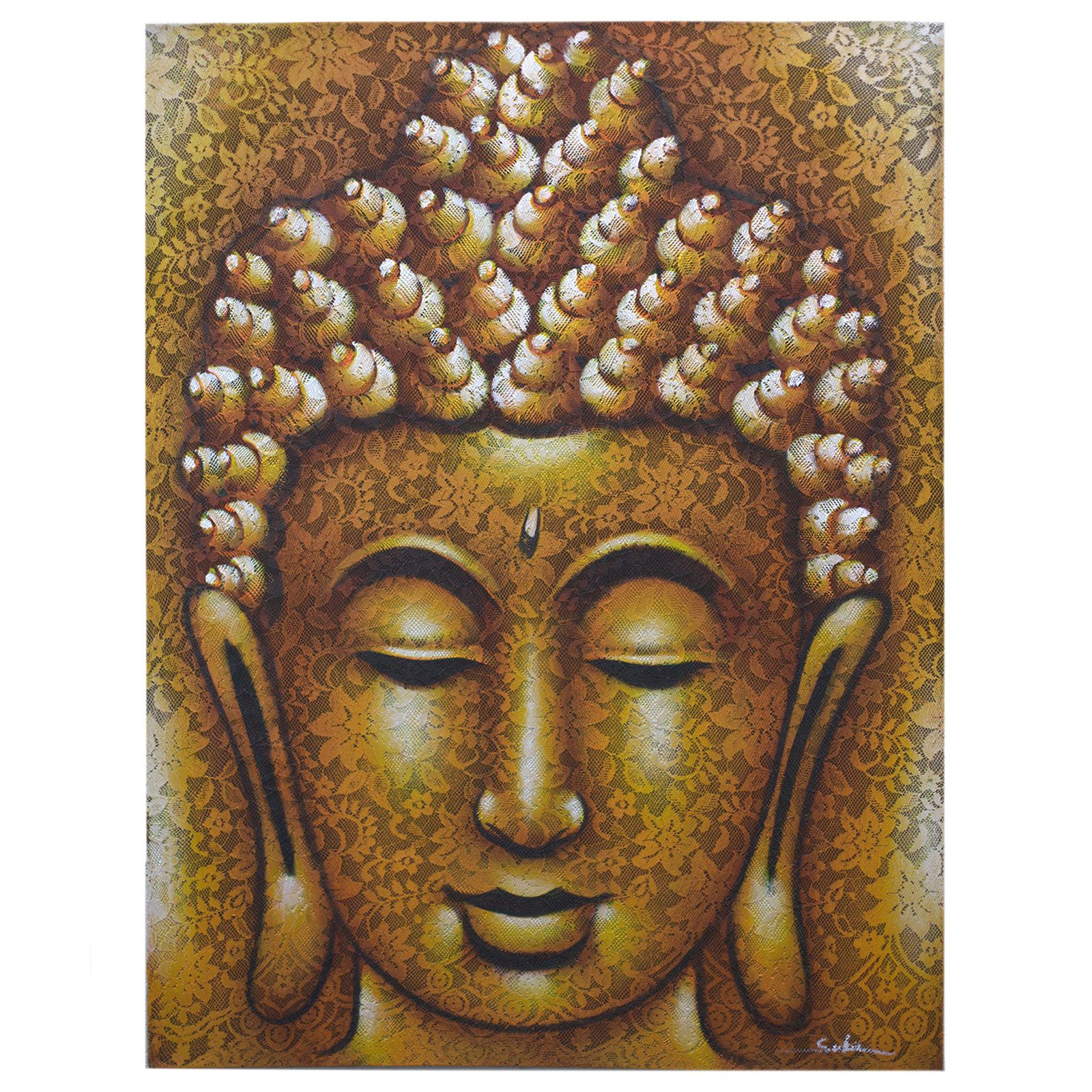 Cuadro de Buda - Detalle de Brocado en Oro - Imagen 4
