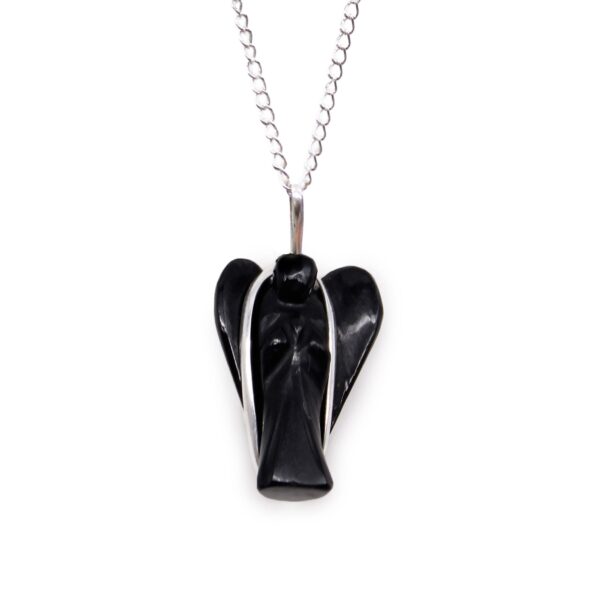 Colgante de Ángel de la Guarda de Piedras Preciosas - Ágata Negra - Imagen 5