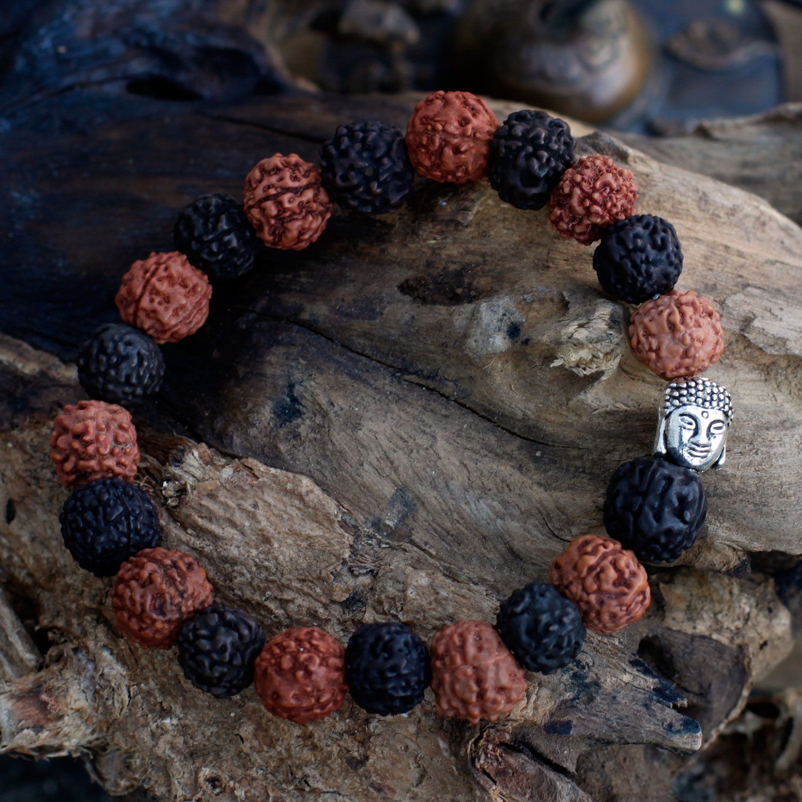 Rudraksha Brazalete de Buda Japa Mala - Mix - Imagen 2