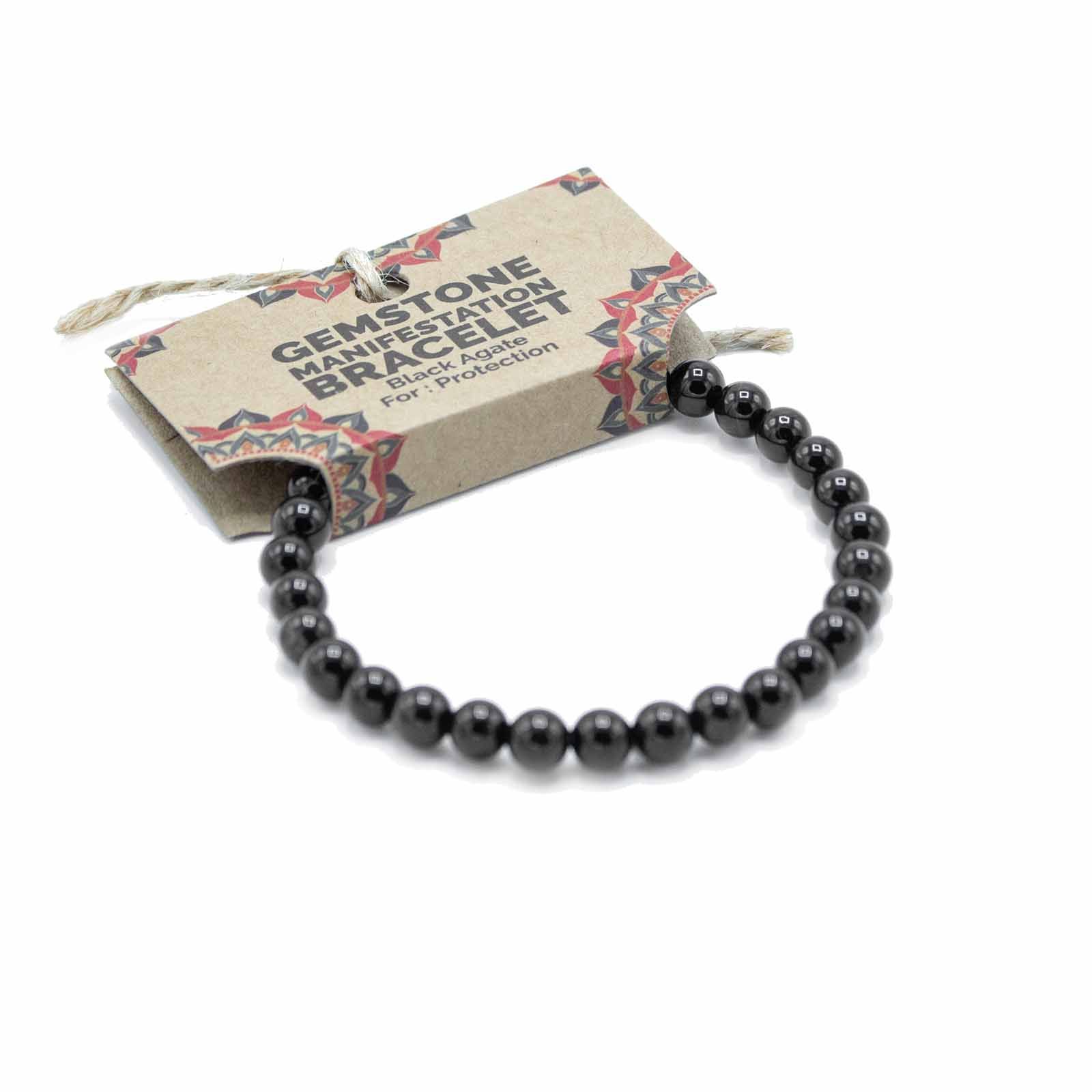Pulsera de Manifestación de Piedras Preciosas - Ágata Negra - Protección - Imagen 2