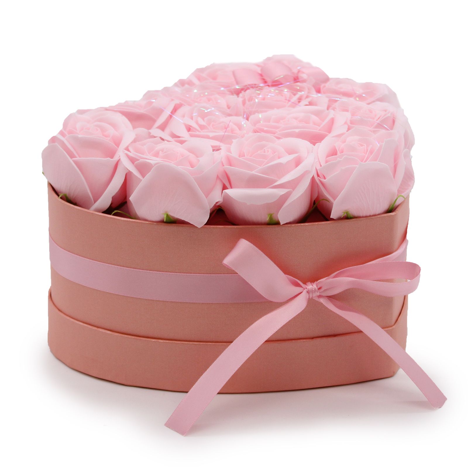 Caja de Regalo - Flor de Jabón  13 Rosas Rosas - corazon - Imagen 6
